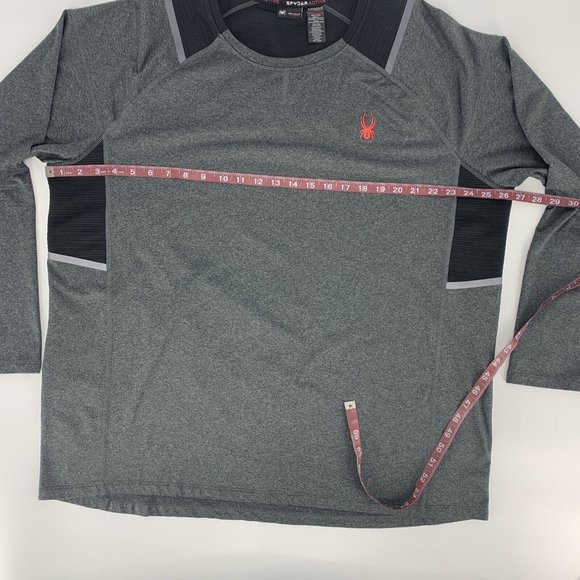 Men's Spyder Active Long Sleeve Pullover Shirt Gray XXL 4-Way Stretch Quick Dry - Picture 4 of 7